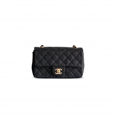 CHANEL 26C QUILTED MINI CLASSIC FLAP WOVEN BAG (20*14*8cm)